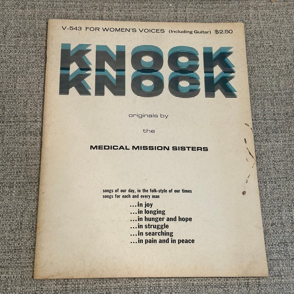 VTG 1968 sheet music book "Knock Knock" Medical Mission Sisters Vanguard Music